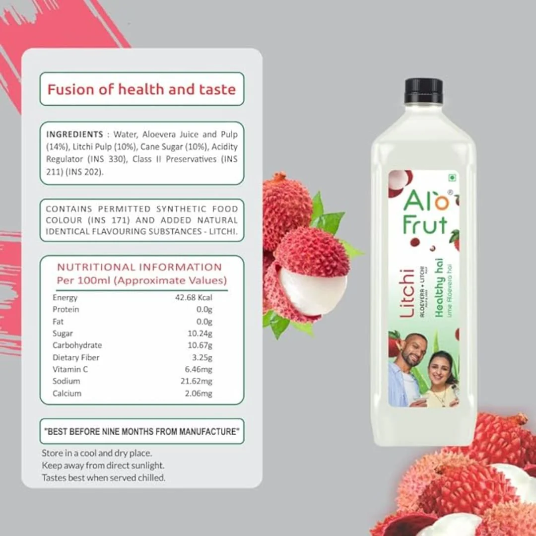 Alo Fruit Juice, Aloevera Juice| Fruit Juice Mai Aloevera Pulp | Healthy Hai Isme Aloevera Hai | Ready To Serve Drink - Image 4