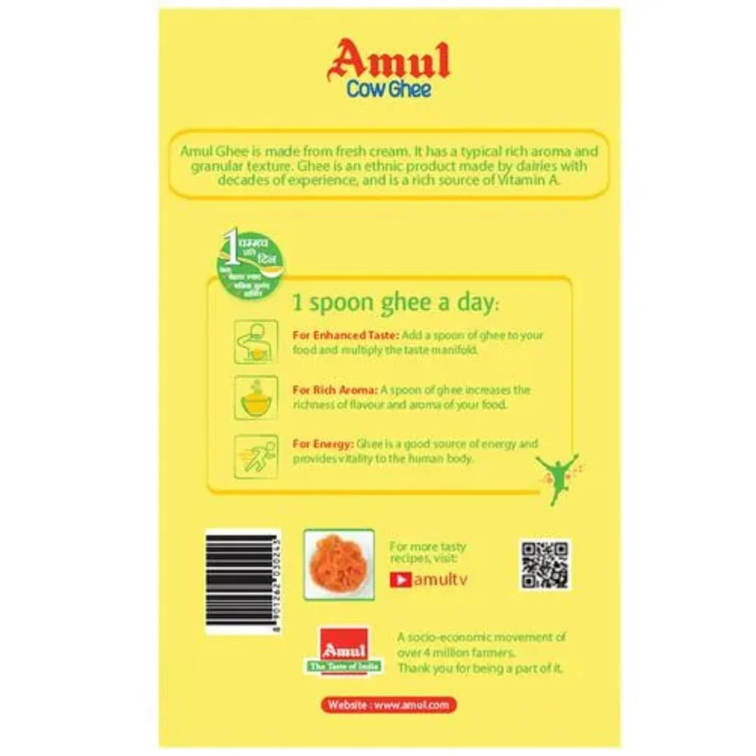 Amul Cow Ghee/Desi Gheo, 1 L Tin - Image 2