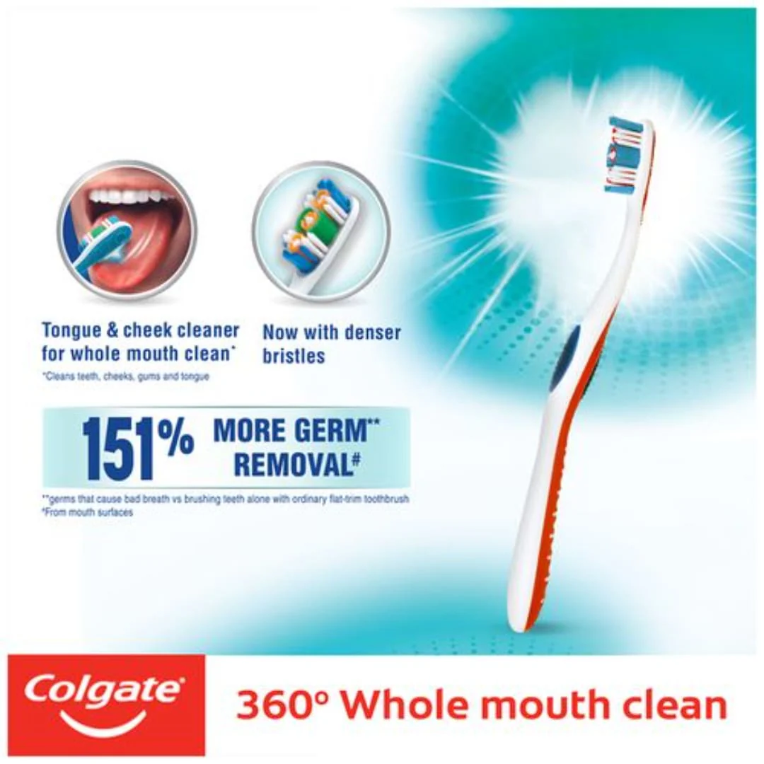 Colgate 360 Degree Whole Mouth Clean Soft Bristle Toothbrush, 1 pc - Image 2