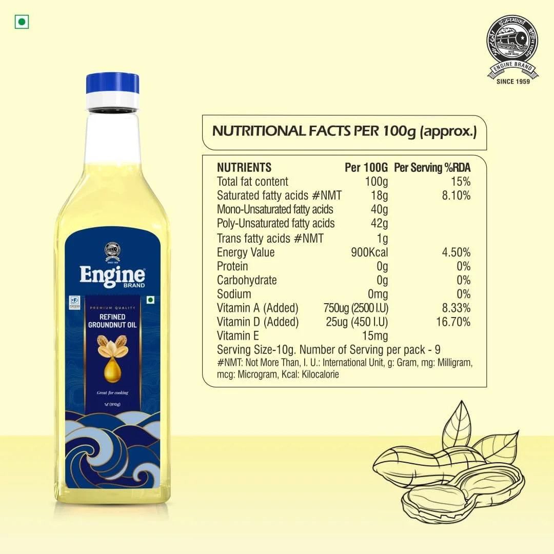 Engine Refined Groundnut Oil, 1L - Image 4