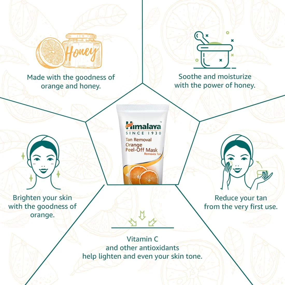 Himalaya Tan Removal Orange Peel-Off Mask, 100G - Image 4