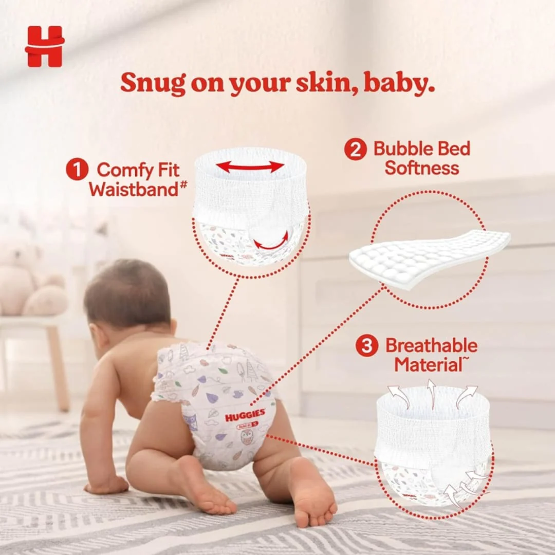 Huggies Complete Comfort Wonder Pants Large (L) Size Baby Diaper Pants, 64 count - Image 4