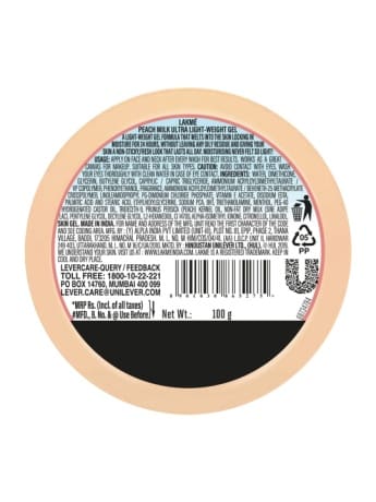 LAKMÉ Peach Milk, Ultra Light Gel Moisturizer, 100g - Image 2