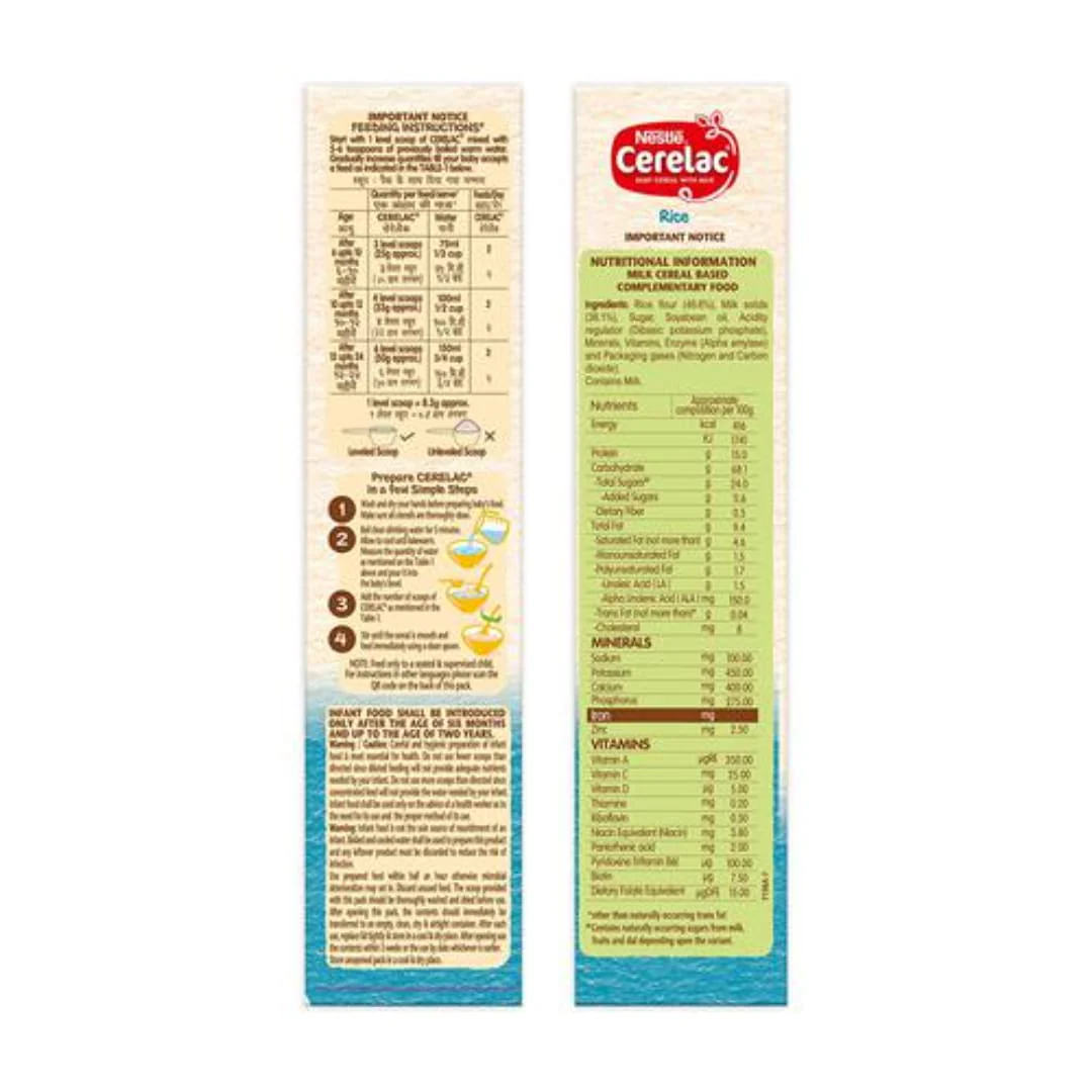 Nestle Cerelac Baby Cereal With Milk, Rice - From 6 To 24 Months, 300 g  - Image 3