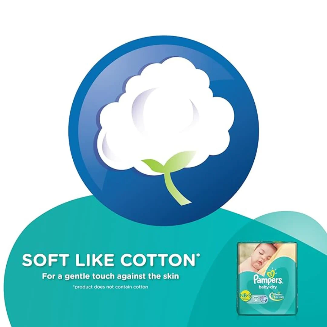 Pampers Taped Baby Diapers, Small (S), 22 count - Image 2