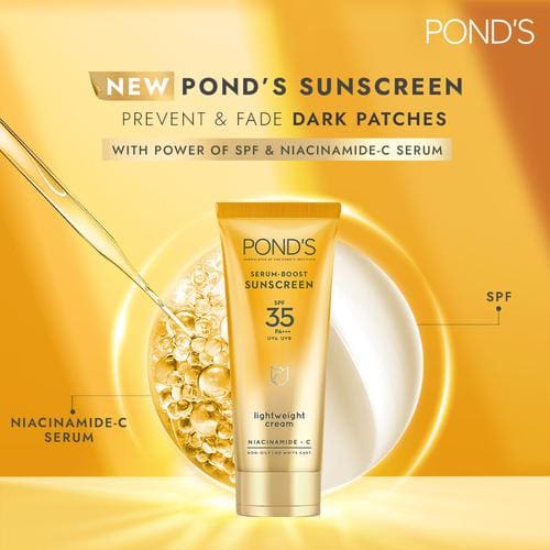 Ponds Serum-Boost Sunscreen Lightweight Cream SPF 35 PA+++, 50g - Image 4