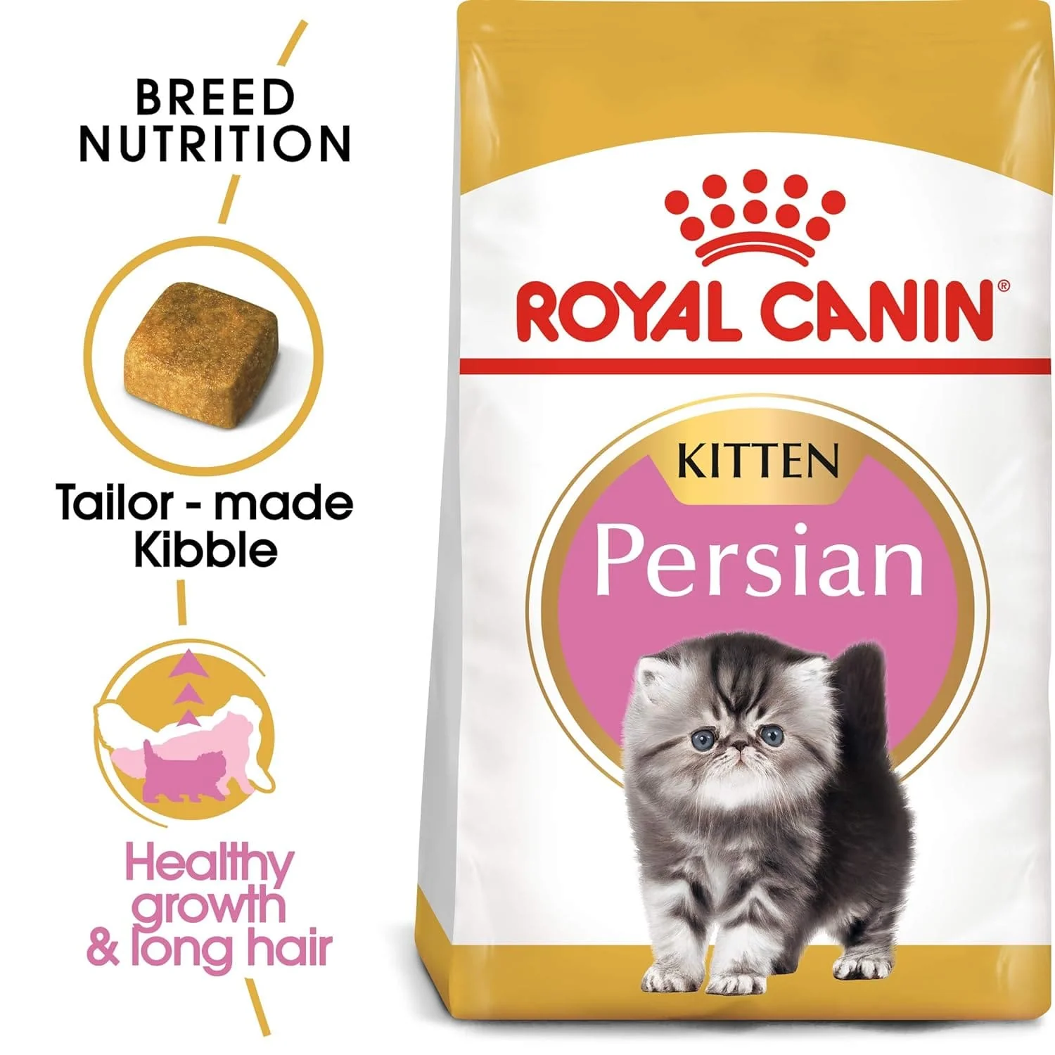 Royal Canin Kitten Persian Pellet Cat Food, Meat Flavor, 4kg - Image 2