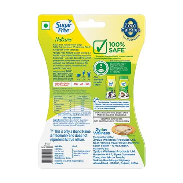 Sugar Free Natura Sweet Drops - Zero Calories, 10 ml (200 Drops) - Image 3