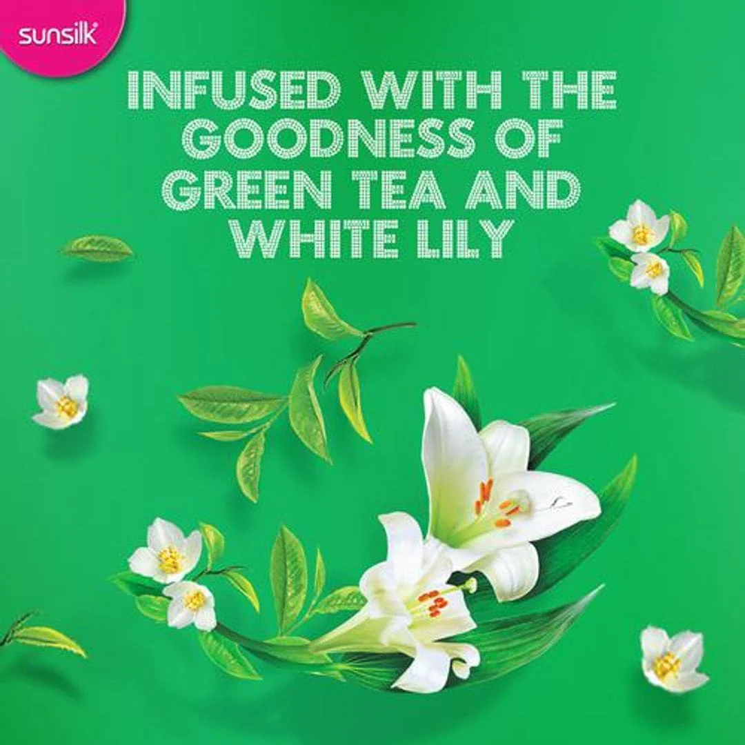 Sunsilk Freshness Hair Shampoo - Green Tea & White Lily, For Freshly Fragrant & Lively Hair, 195 ml - Image 3