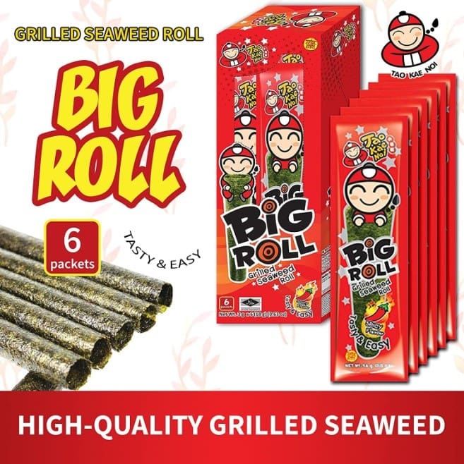 Tao Kae Noi Grilled Seaweed Big Roll Spicy Flavour, 6 x 3g - Image 2